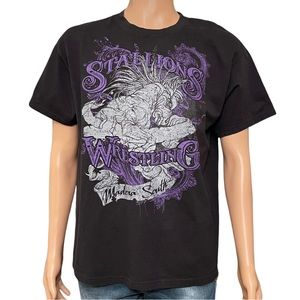 hanes tagless t shirt Large Shot Sleeve Black